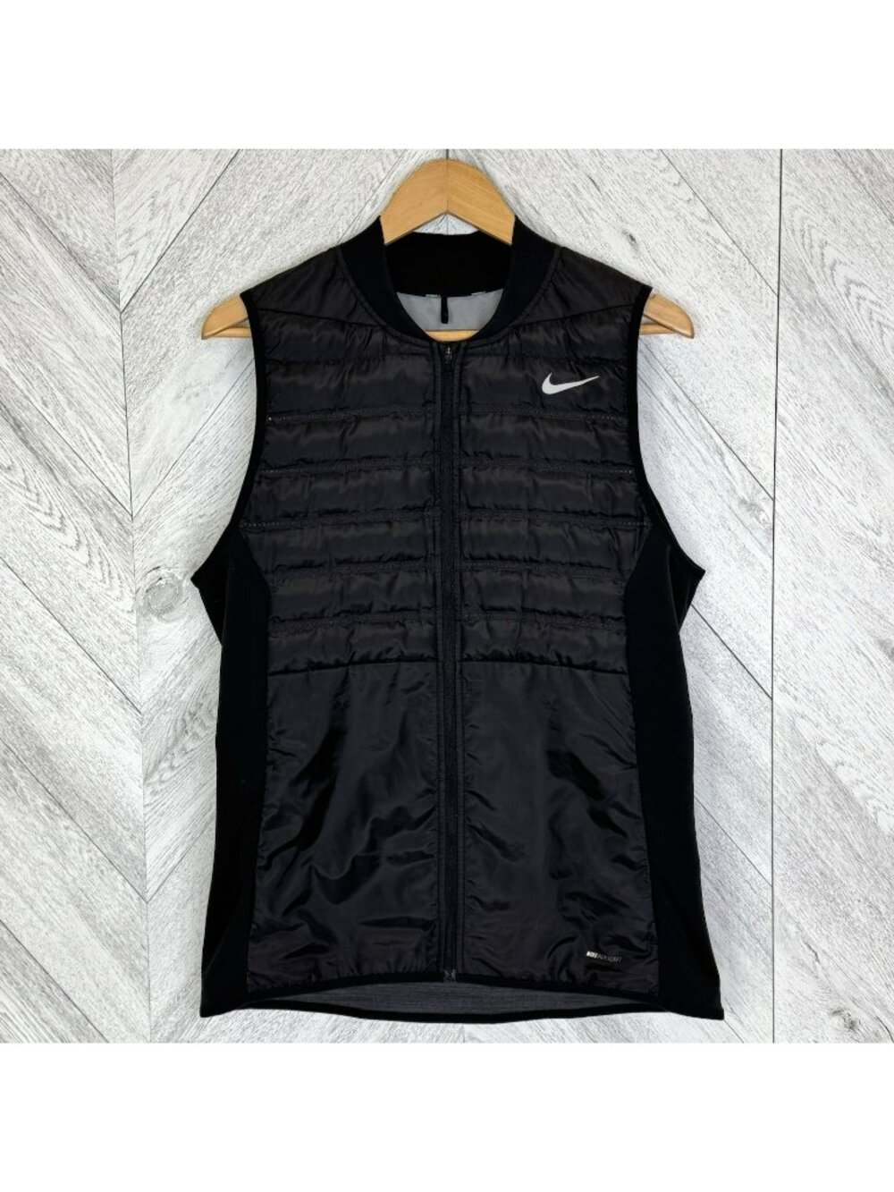 Nike Golf Aeroloft Vest Mens Size Medium Black Quilted Full Zip Insulated
